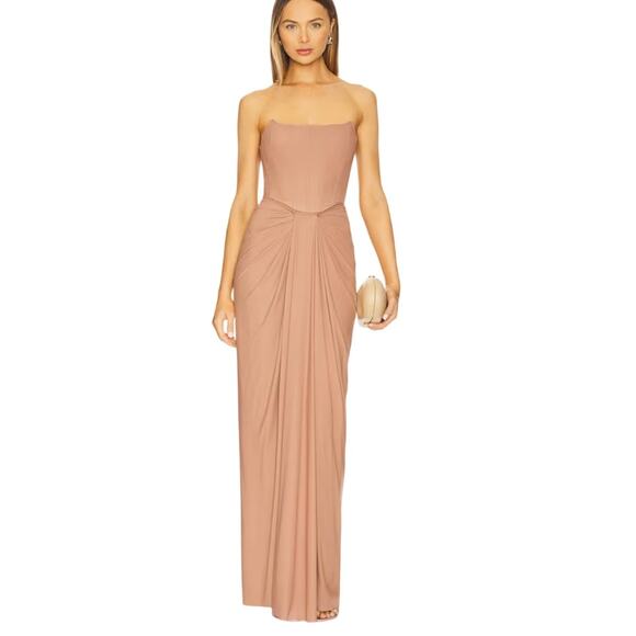 black dress brunch Sunday Brunch Ribbed Long Sleeve Maxi Dress (Black) main image 1